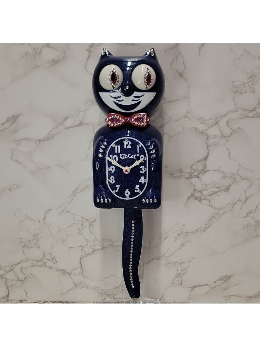 Rare Jeweled Red, White & Galaxy Blue Kit-Cat Klock LIMITED EDITION - Picture 2 of 16